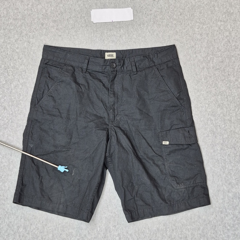 Vans Men Shorts 36 Black Cargo Ripstop Grunge Skater Y2K READ